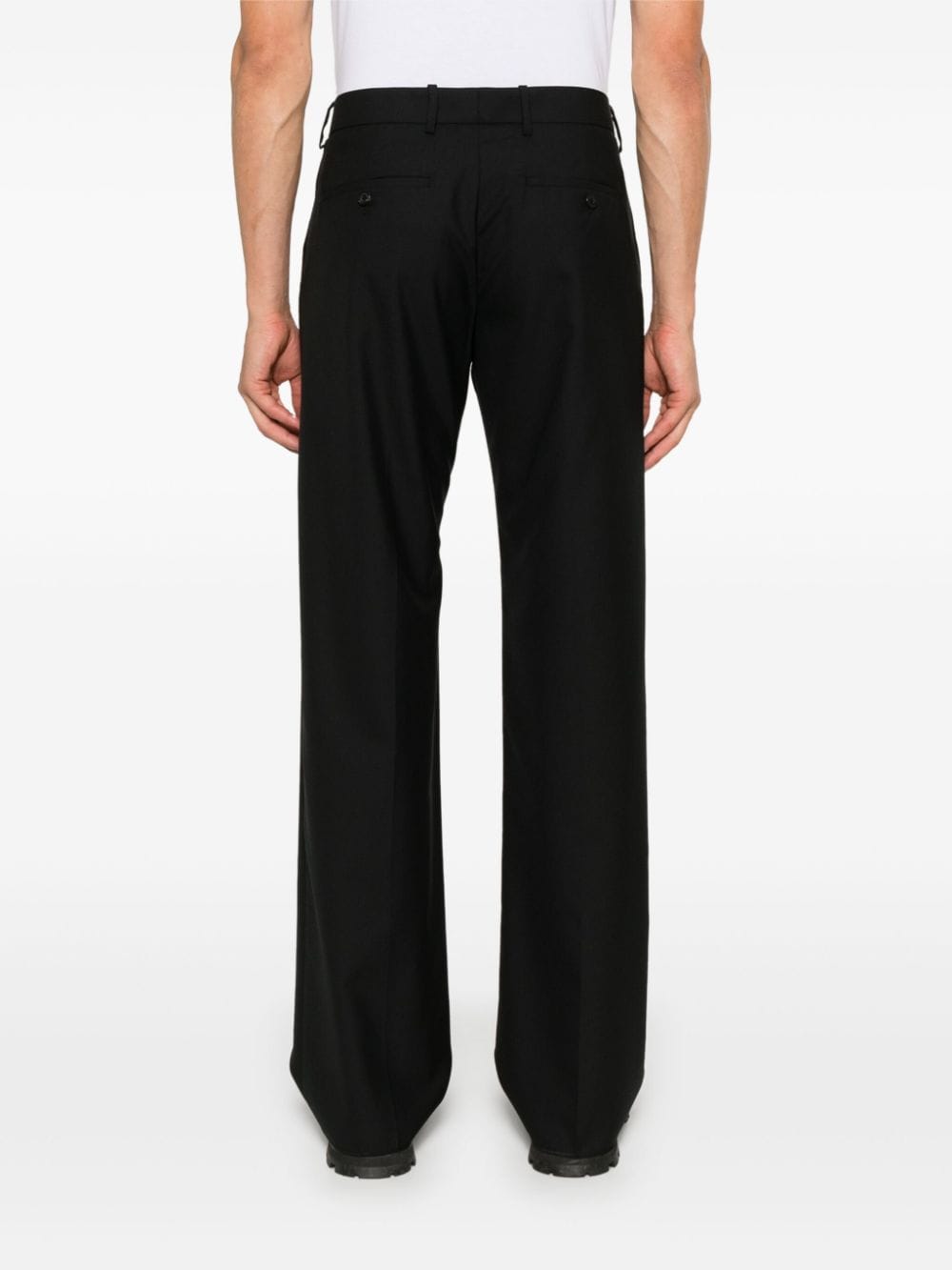 Shop Alexander Mcqueen Wool Trousers In Black