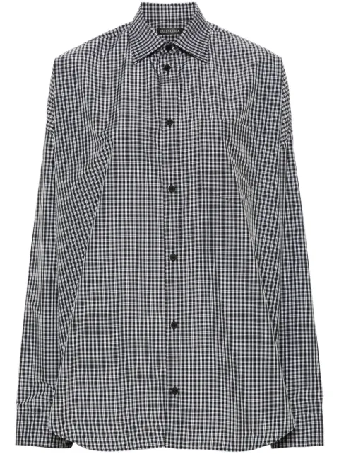 Balenciaga logo-print checked shirt Women