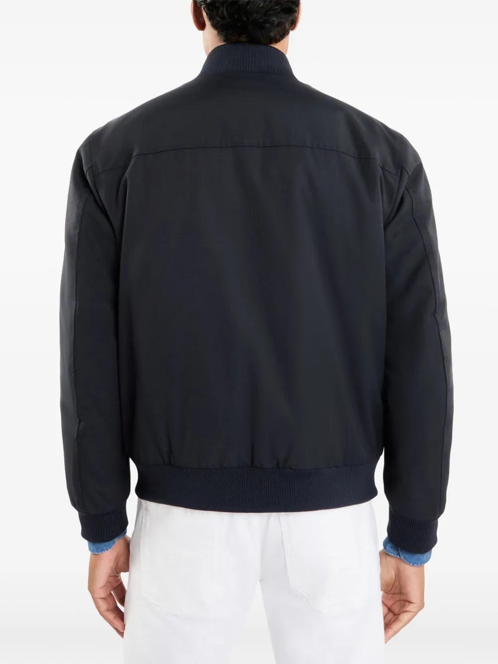 Fay Zipped Bomber Jacket In Blue