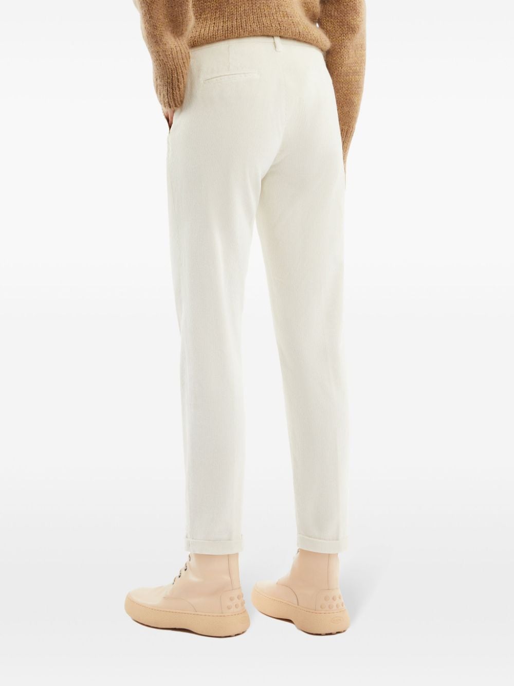 Shop Fay Corduroy Tapered Trousers In Weiss