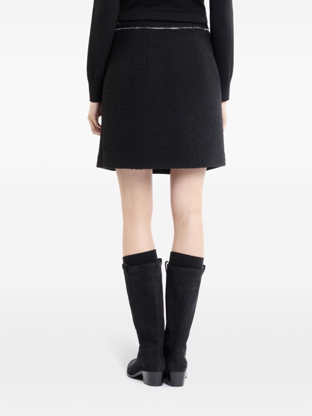 Shop Fay Bouclé Mini Skirt In Black