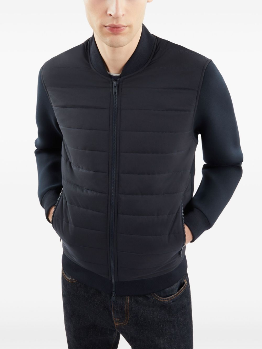 Shop Fay Padded Bomber Jacket In Blau