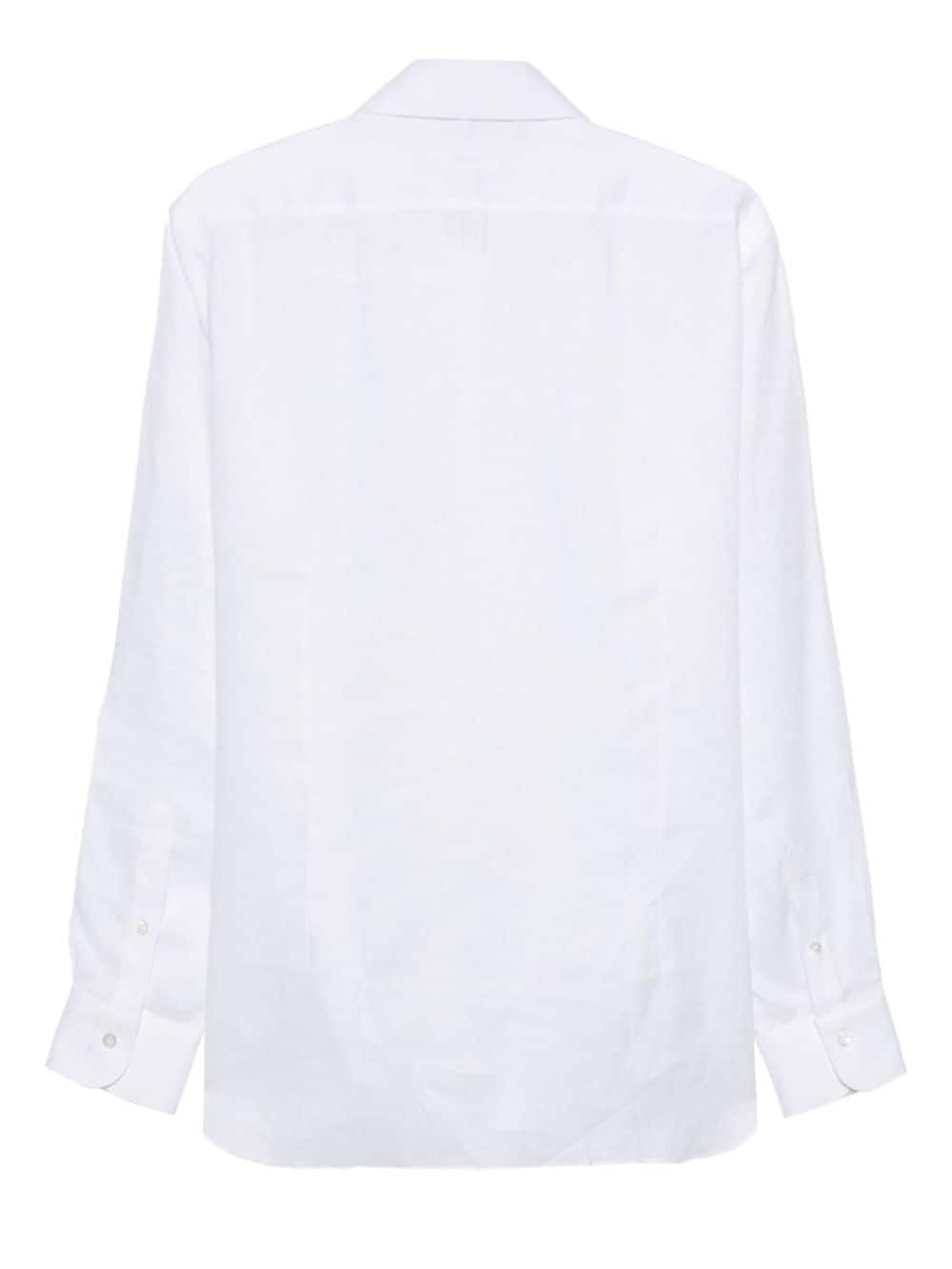 Barba long-sleeve linen shirt - Wit