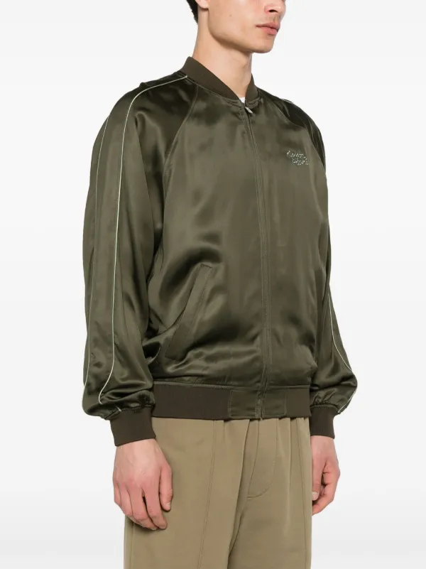 Maison Kitsune Teddy logo embroidered Track Jacket Green FARFETCH AZ