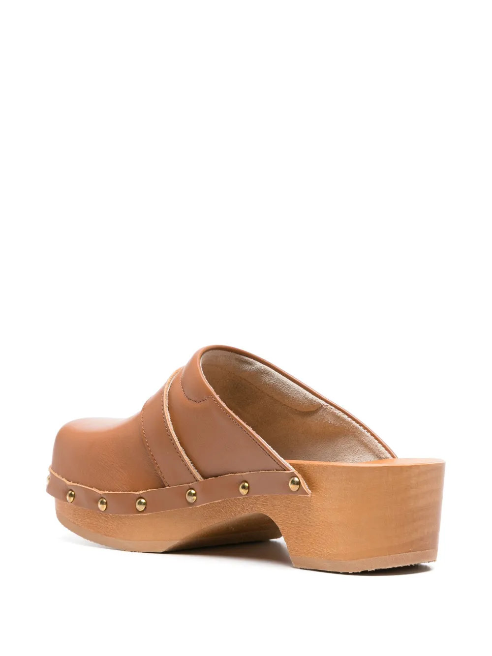 Scholl Pescura leren klompen 50 mm Bruin