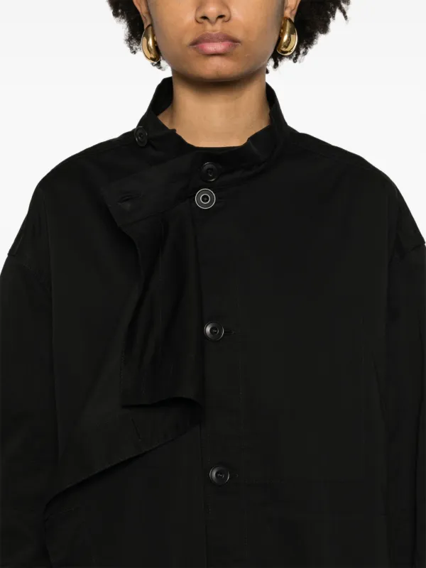 LEMAIRE Asymmetric Cotton Jacket | Black | FARFETCH JO LEMAIRE Asymmetric Cotton Jacket | Black | FARFETCH JO