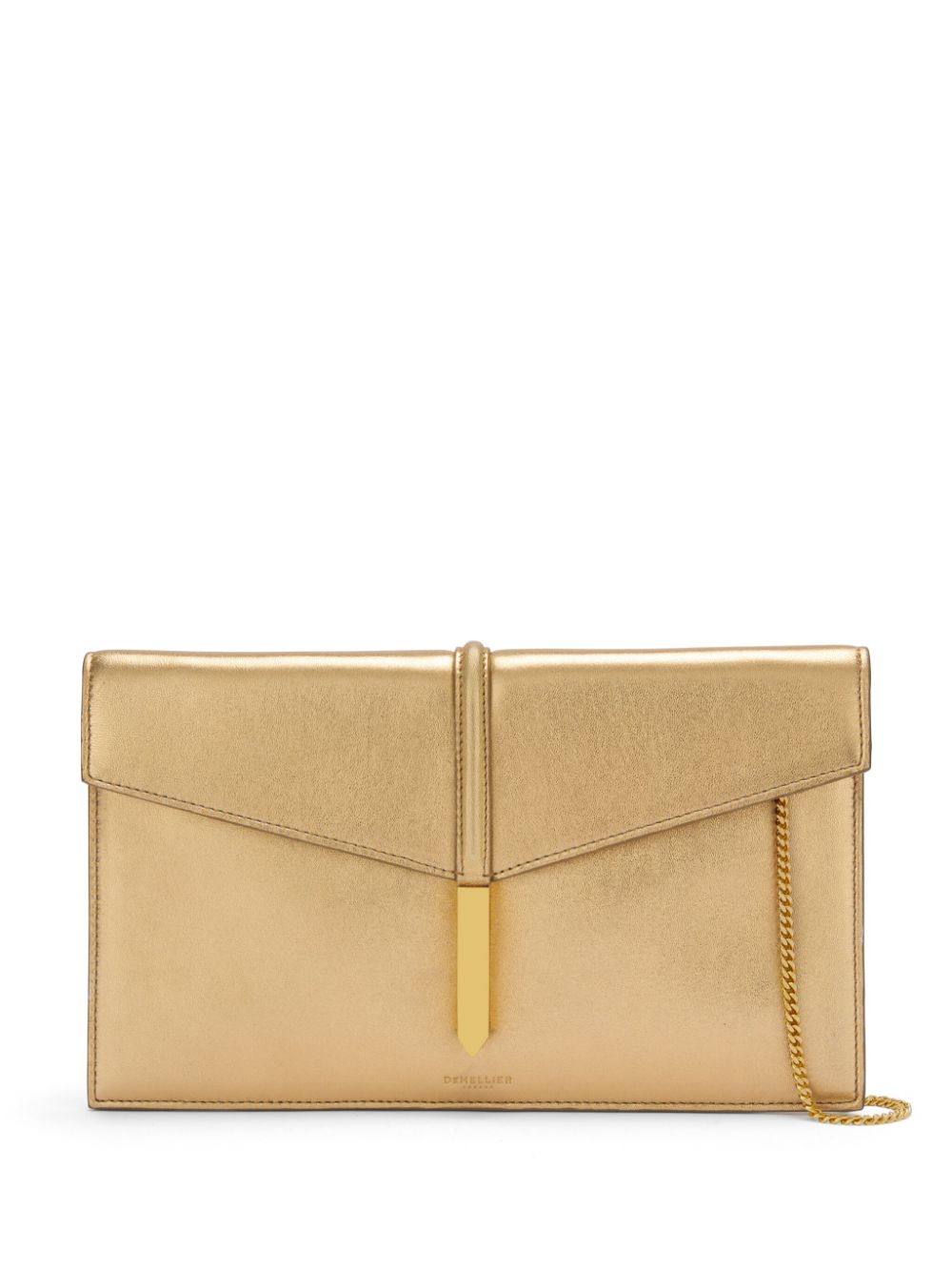 Demellier The Tokyo Leather Clutch In Neutral