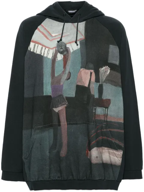 Undercover graphic-print cotton hoodie