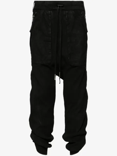 Boris Bidjan Saberi mid-rise cropped track trousers