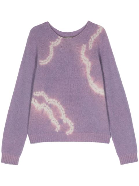 Suzusan Orinui Shibori cloud-pattern cashmere jumper