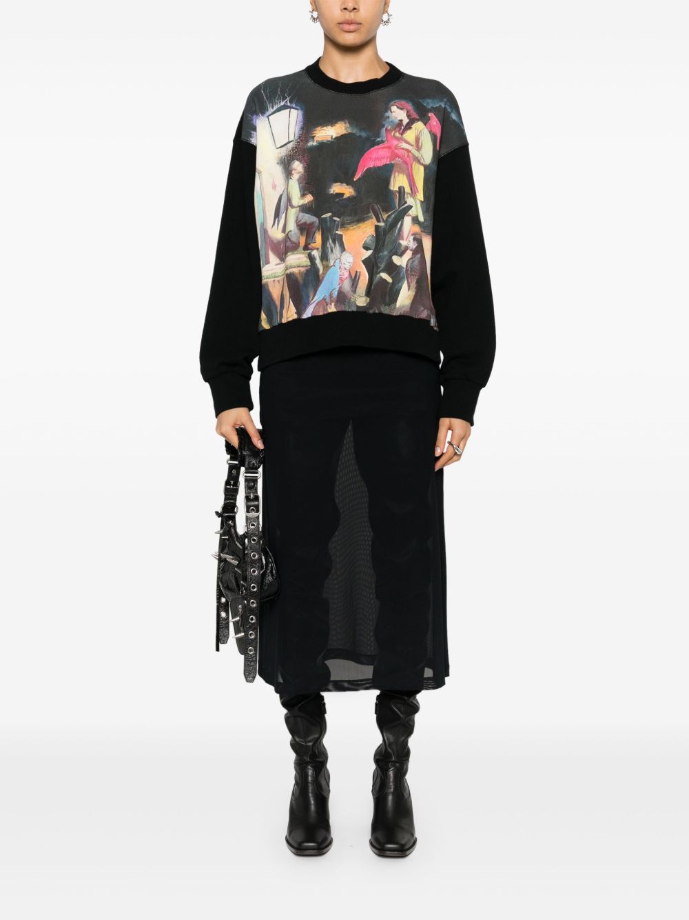 Undercover Sweater met print - Zwart