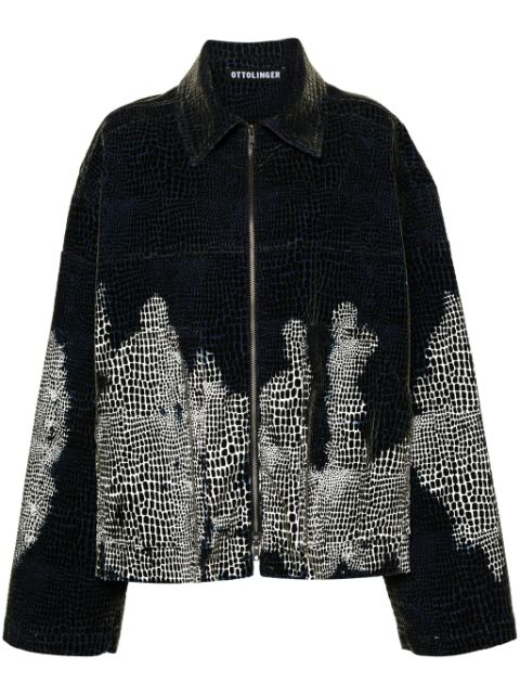 Ottolinger velvet-print denim jacket 