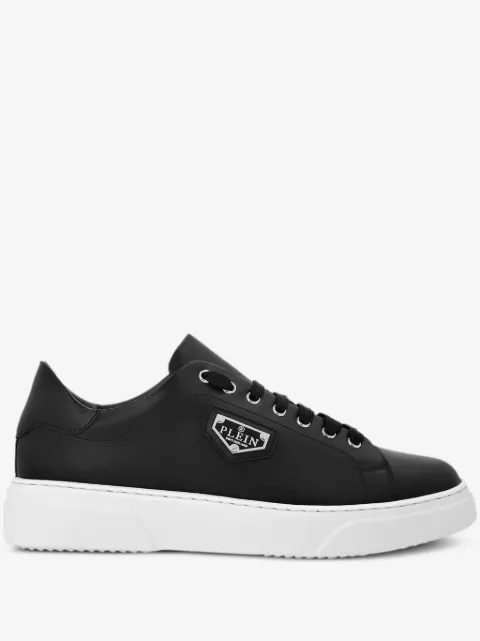 Philipp Plein baskets en cuir à plaque logo