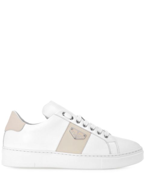 Philipp Plein logo-plaque leather sneakers Men