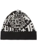 Philipp Plein logo-jacquard wool beanie - Black
