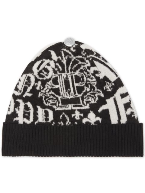 Philipp Plein logo-jacquard wool beanie Men