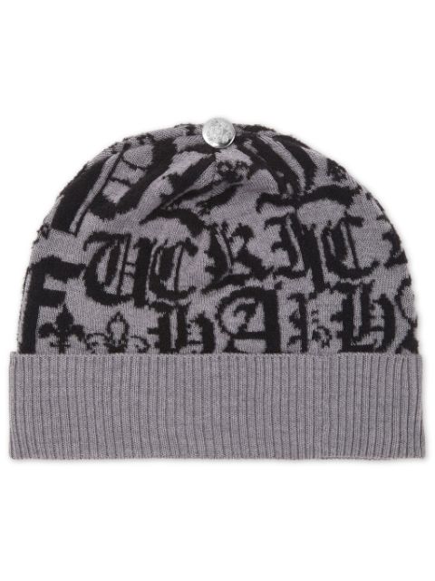 Philipp Plein logo-jacquard wool beanie Men