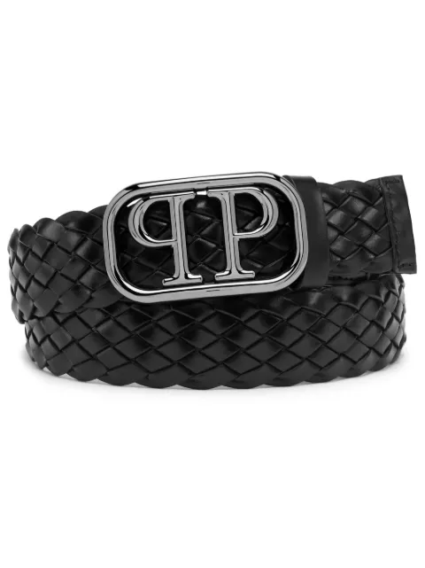 Affordable Philipp Plein logo buckle leather belt Men