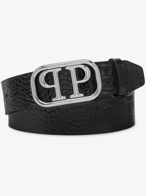 Philipp Plein logo buckle leather belt