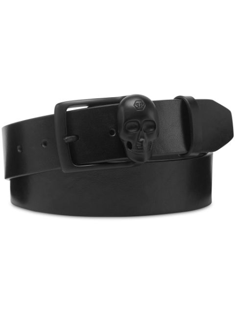 Philipp Plein skull detail leather belt Men