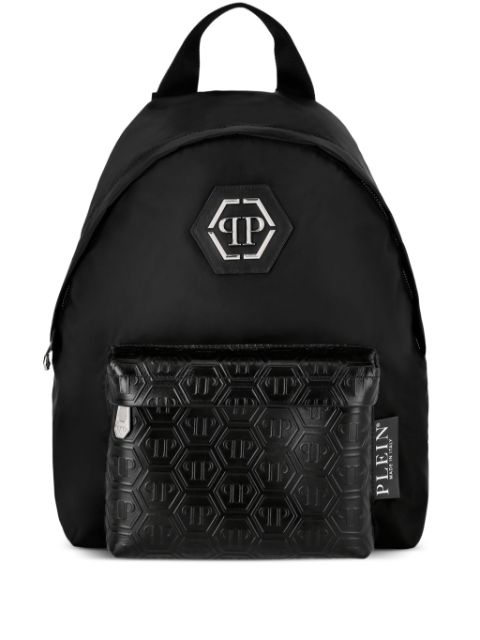 Philipp Plein monogram leather backpack Men