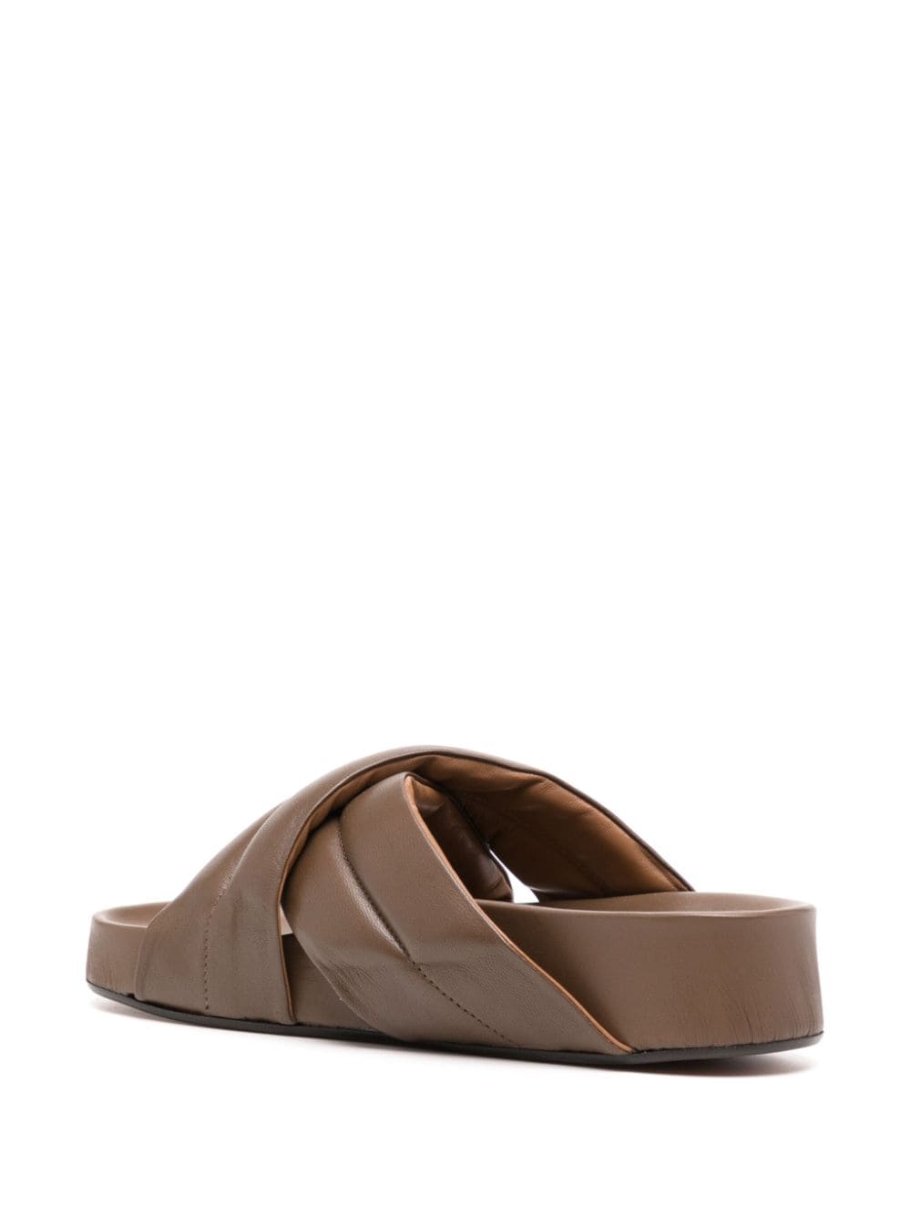 Shop Atp Atelier Airali 40mm Padded Leather Sandals In Brown