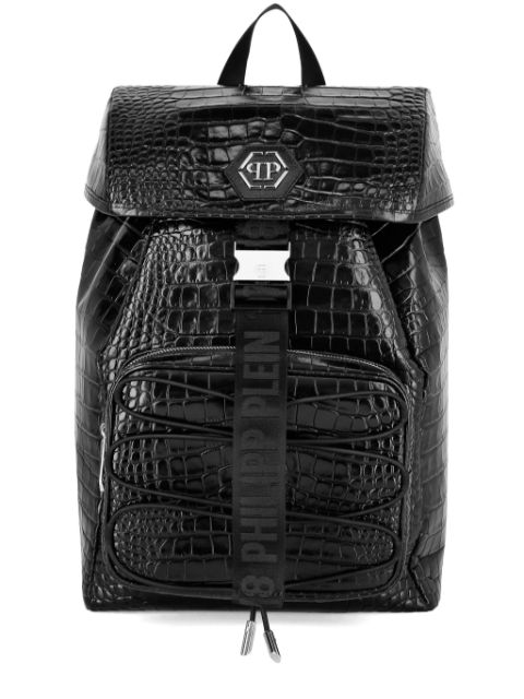 Philipp Plein crocodile-embossed leather backpack Men