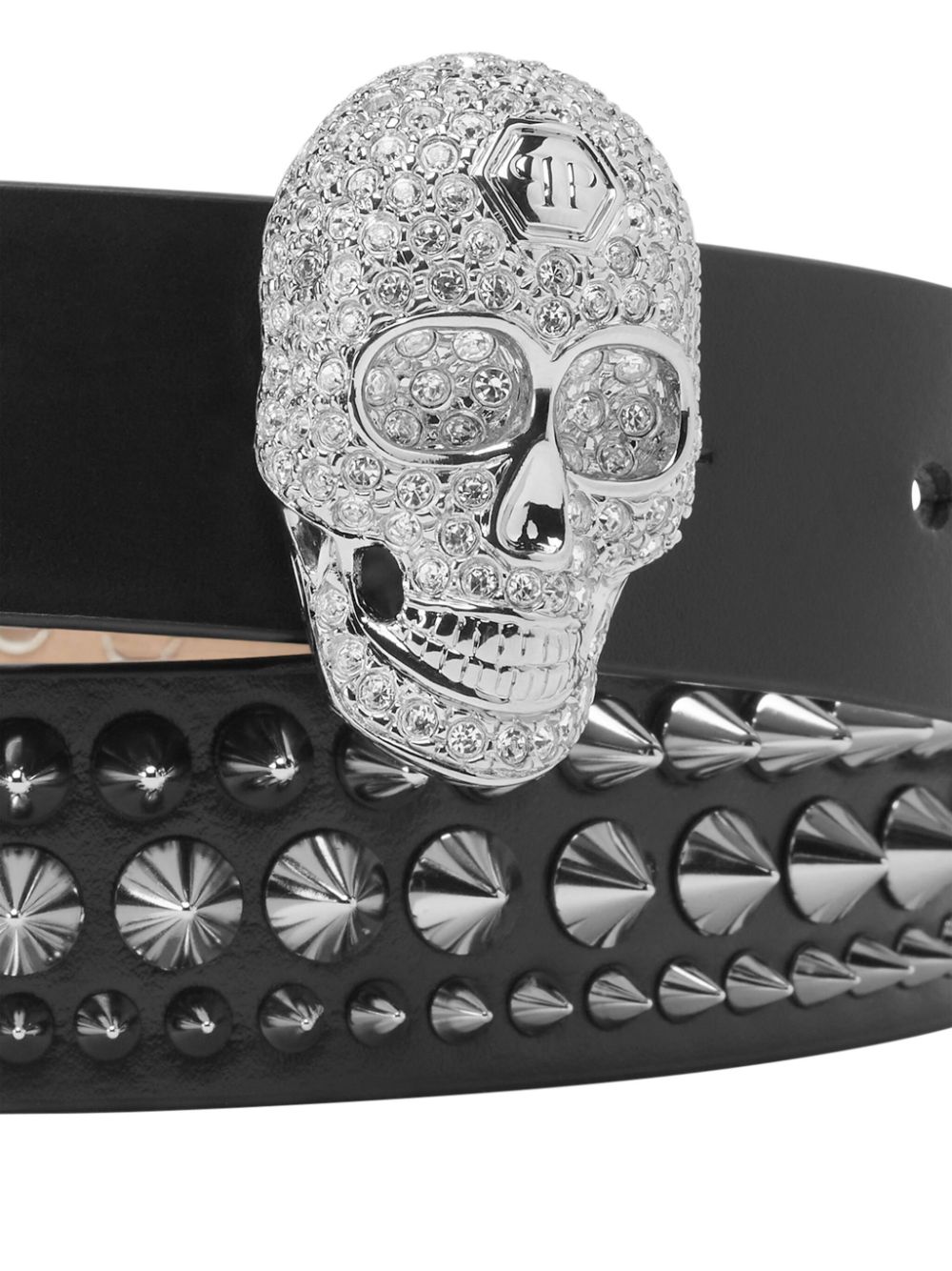 Philipp Plein skull buckle leather belt Women