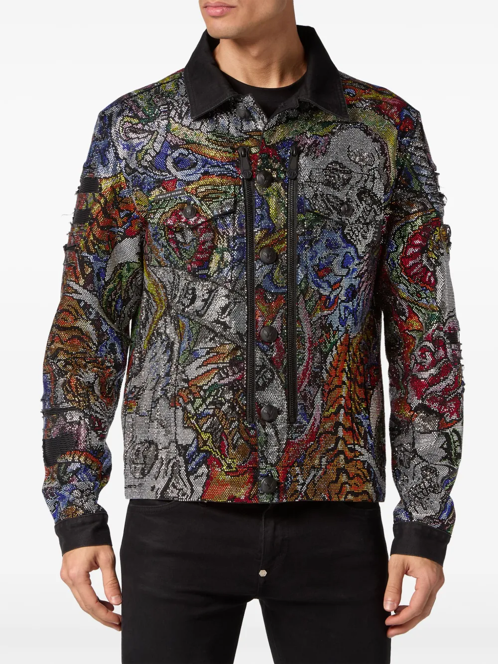 Philipp Plein Denim jack Grijs