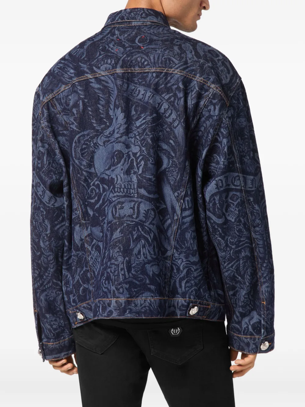 Philipp Plein Tattoo denim jack Blauw