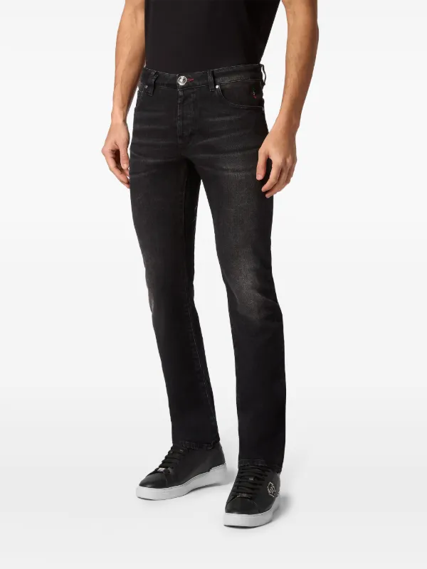 Philipp Plein パッチディテール ストレートジーンズ | ブラック 