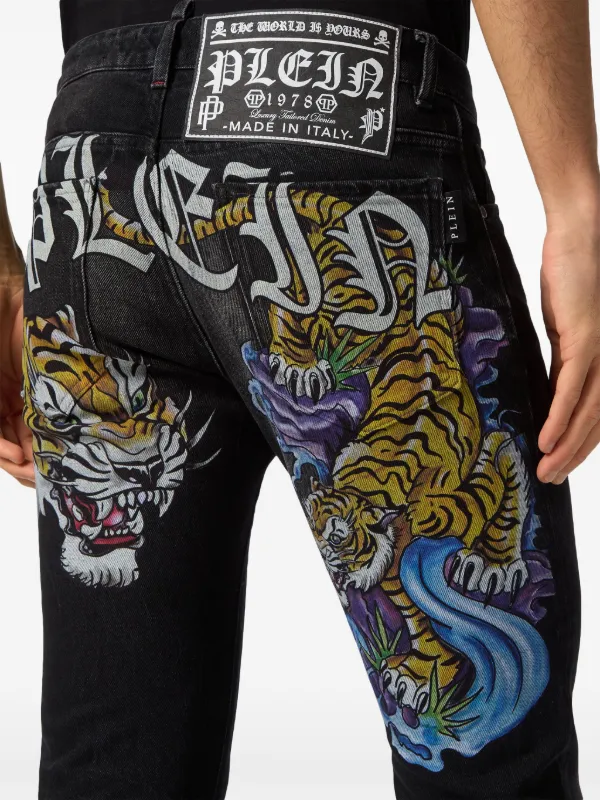 Philipp Plein パッチディテール ストレートジーンズ | ブラック 