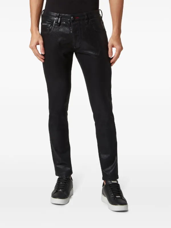 Philipp Plein Skull mid-rise Skinny Jeans | Black | FARFETCH JO