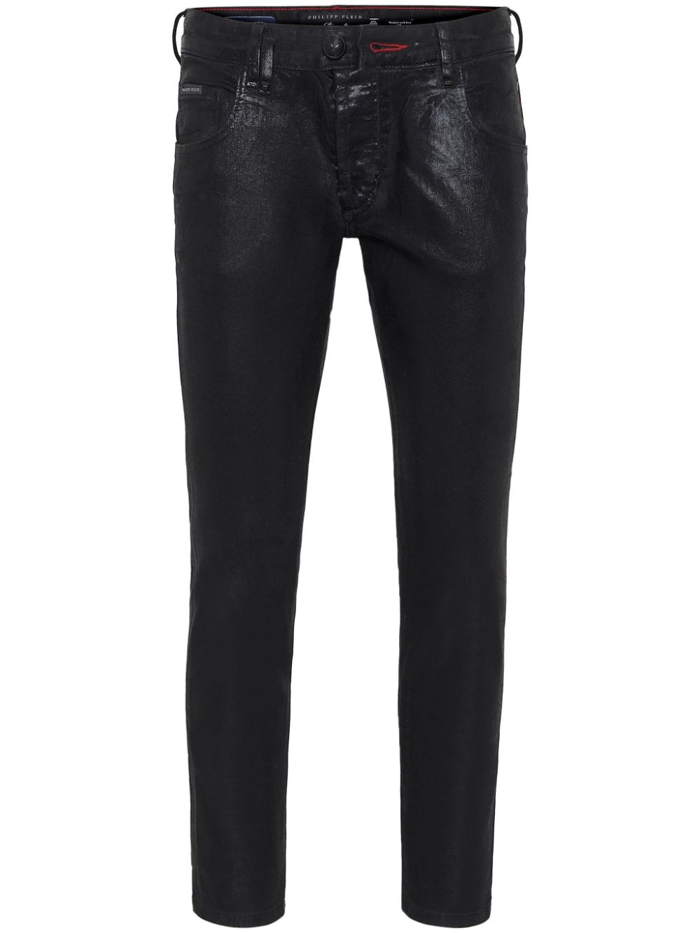 Skull mid-rise skinny jeans