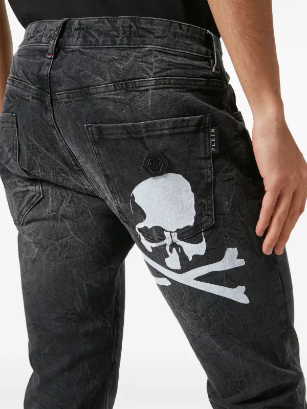 Philipp Plein Skull slim-cut Jeans | Grey | FARFETCH PH