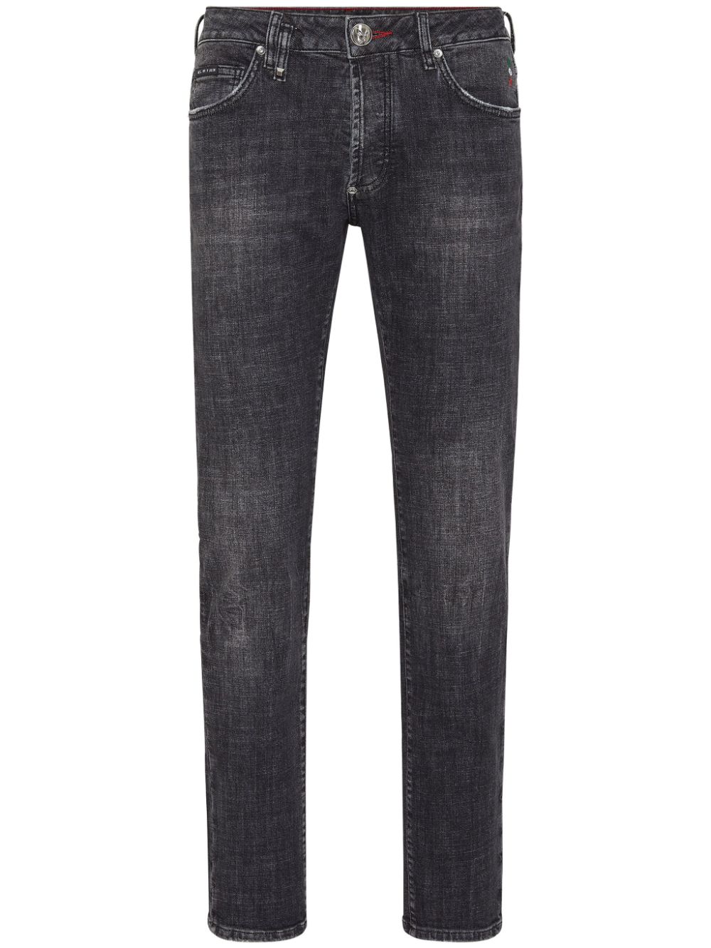 Philipp Plein Low-rise Straight-leg Jeans In Black