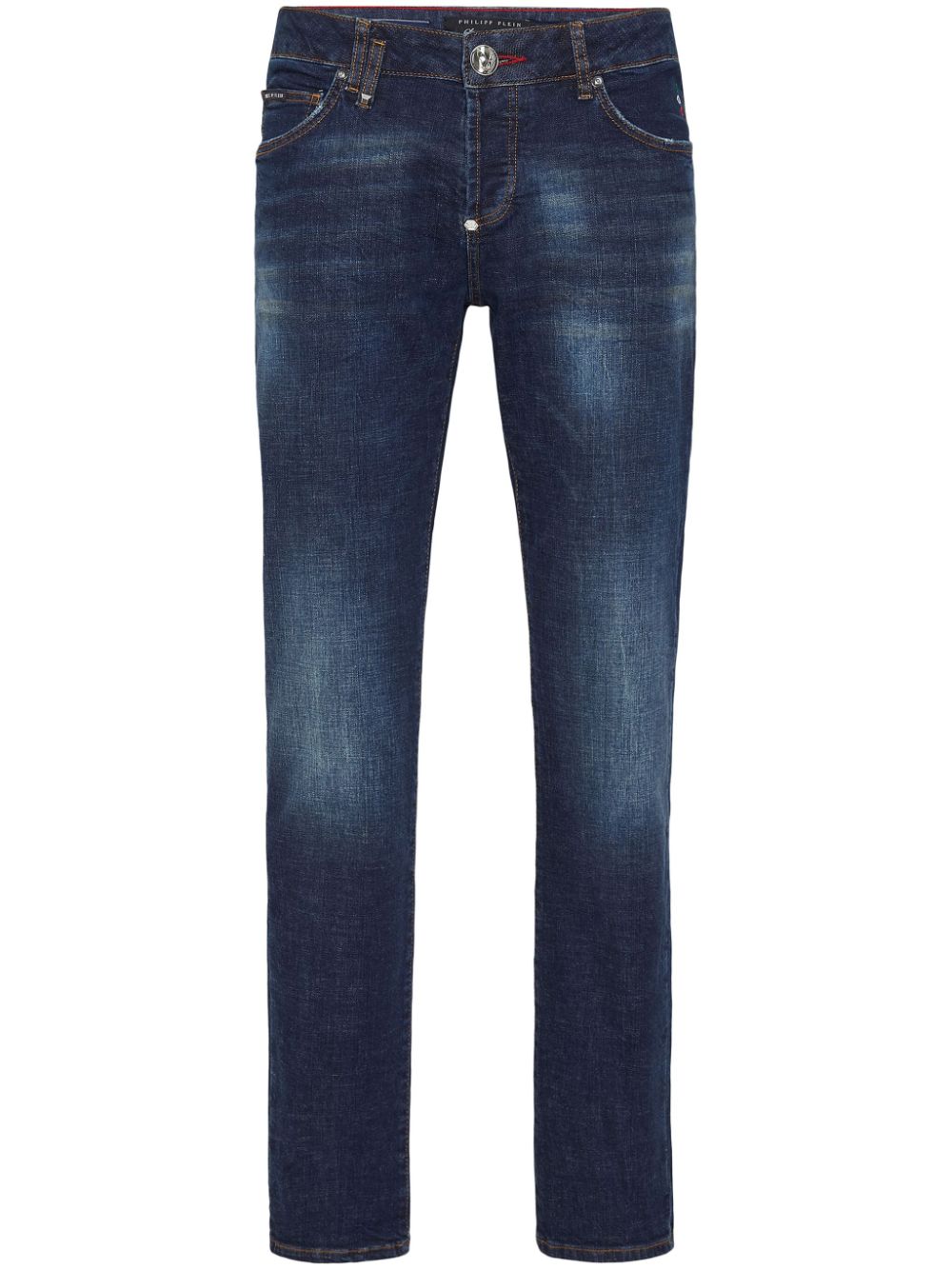 Philipp Plein low-rise straight-leg jeans Blauw