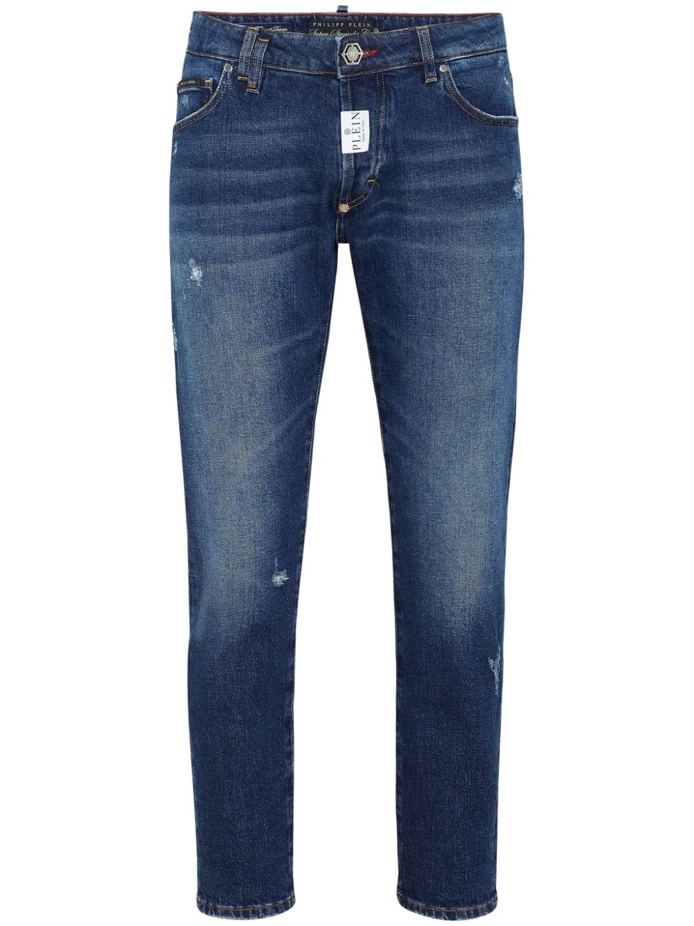 Shop Philipp Plein Mid-rise Slim-fit Jeans In Blue