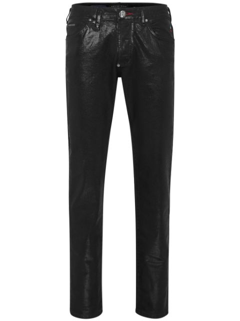 Philipp Plein coated-finish straight-leg jeans Men