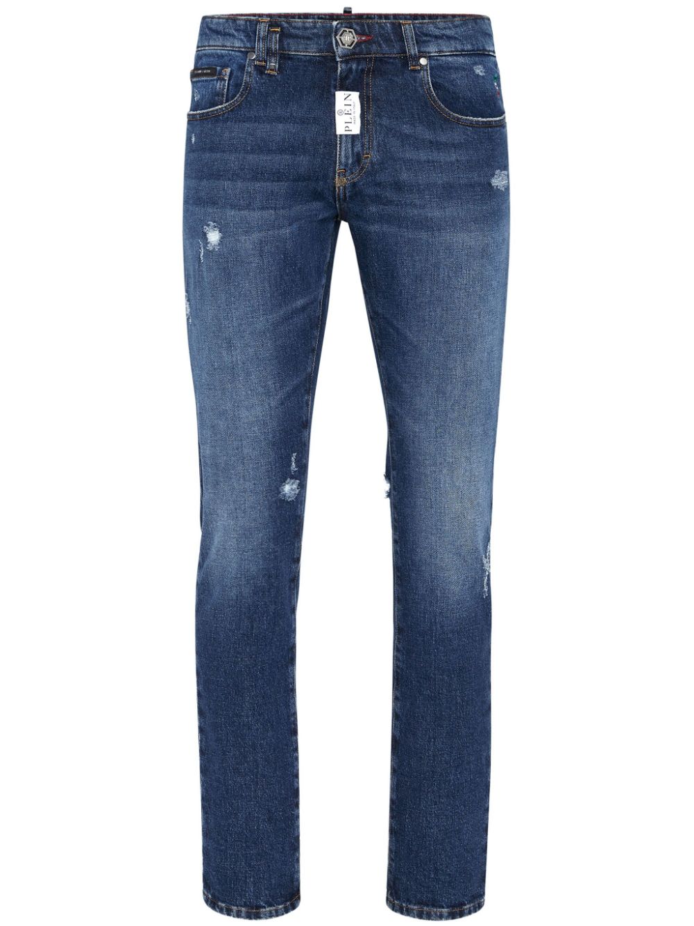 Philipp Plein Mid-rise Slim-fit Jeans In Blue