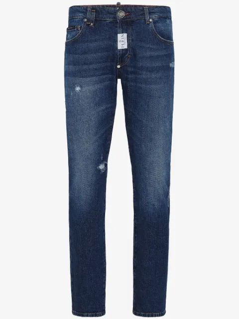 Philipp Plein jeans slim con salpicaduras de pintura estampadas