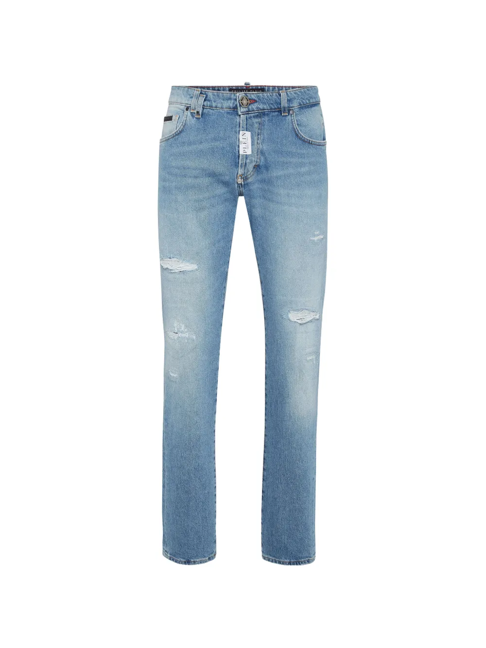 Philipp Plein Gerafelde jeans Blauw