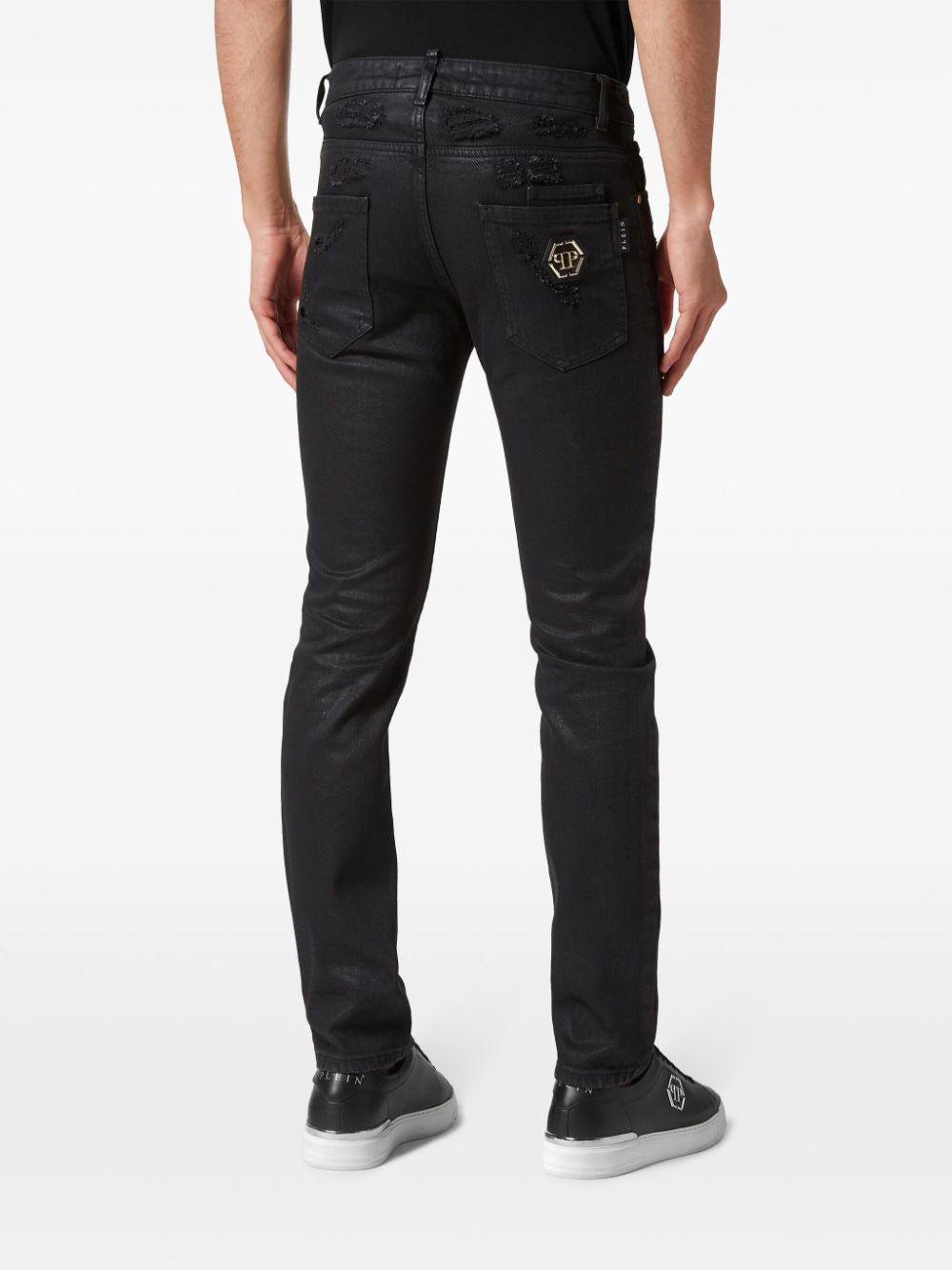 Philipp Plein ripped-detail straight-leg jeans Men