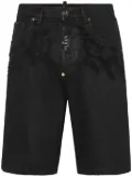 Philipp Plein ripped-detail denim shorts - Black