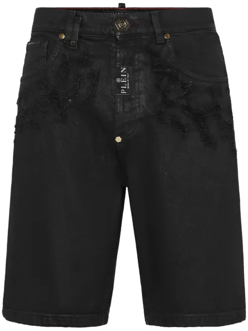 Short en jean à effet usé - Philipp Plein - Modalova