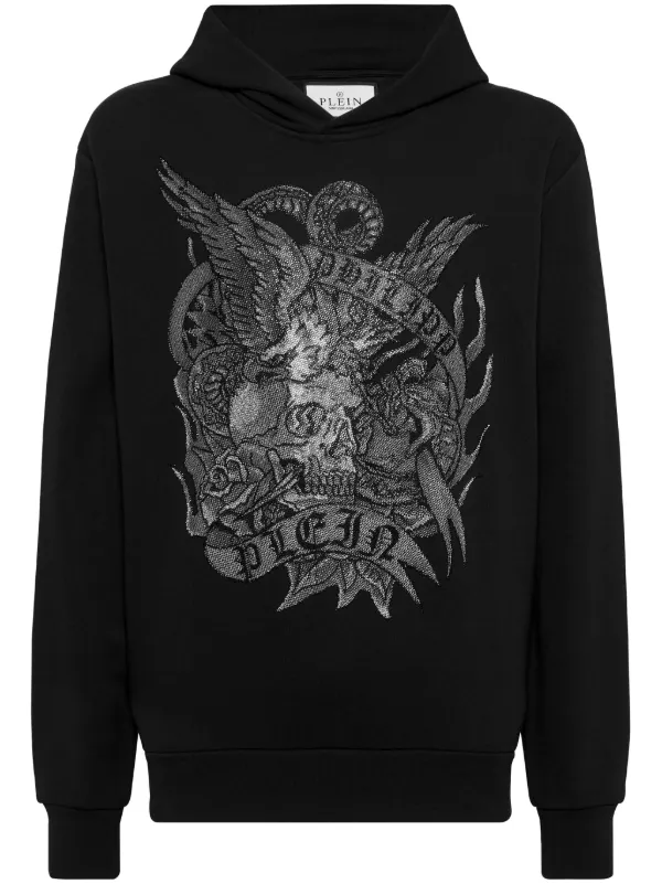 パーカー・フーディ Philipp Plein Black Cotton Tattoo Hoodie With Crystals 23625402_53879992_600.jpg