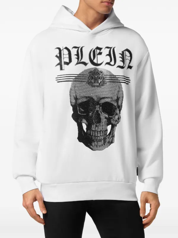 Philipp Plein Skull Strass Hooded Sweatshirt Farfetch