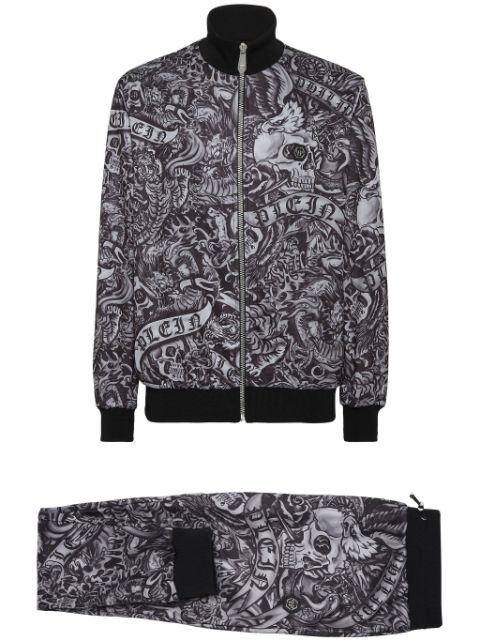 Philipp Plein Tattoo all over-print tracksuit set Men