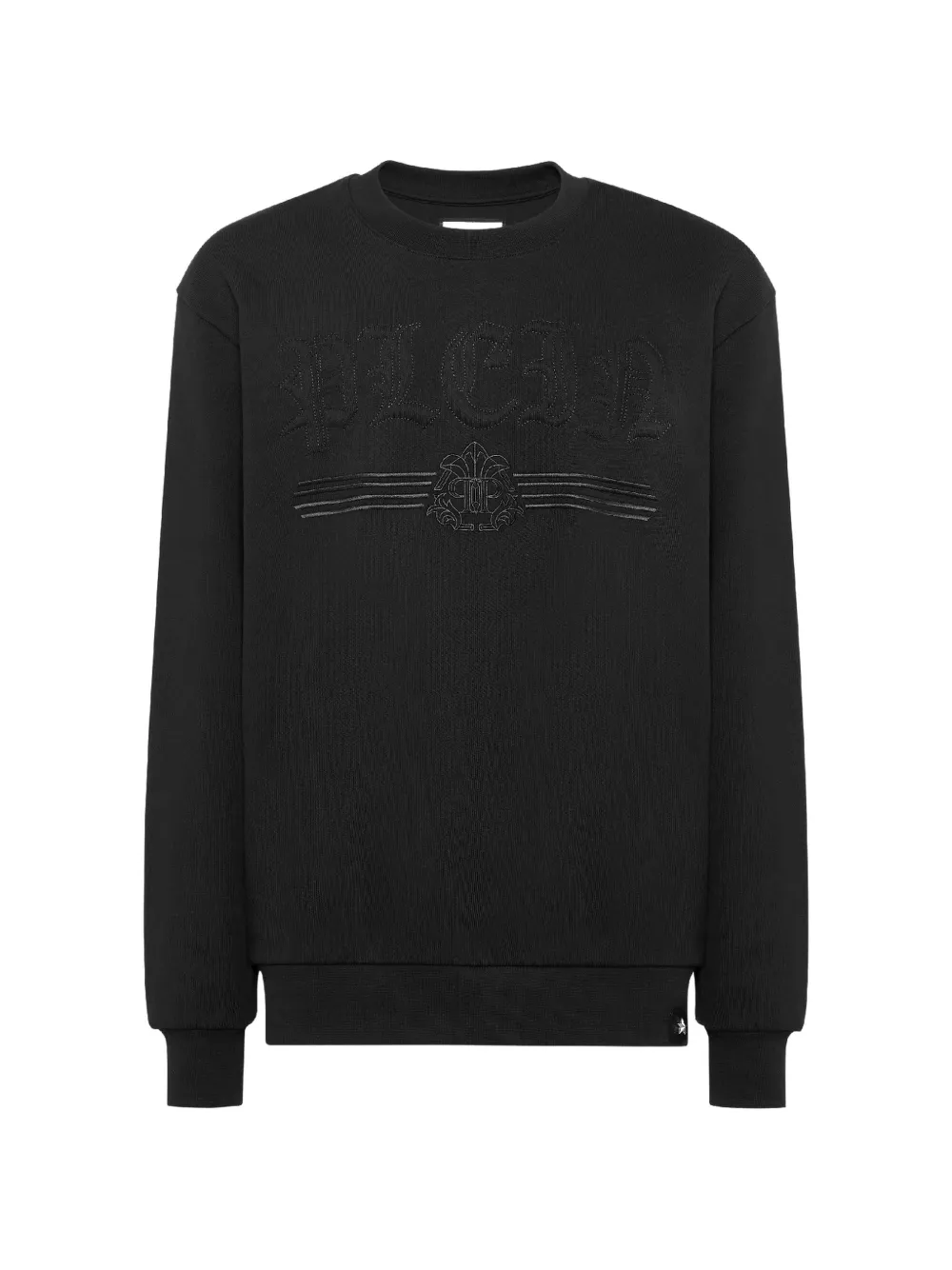 Philipp Plein Katoenen sweater met logo-reliëf Zwart