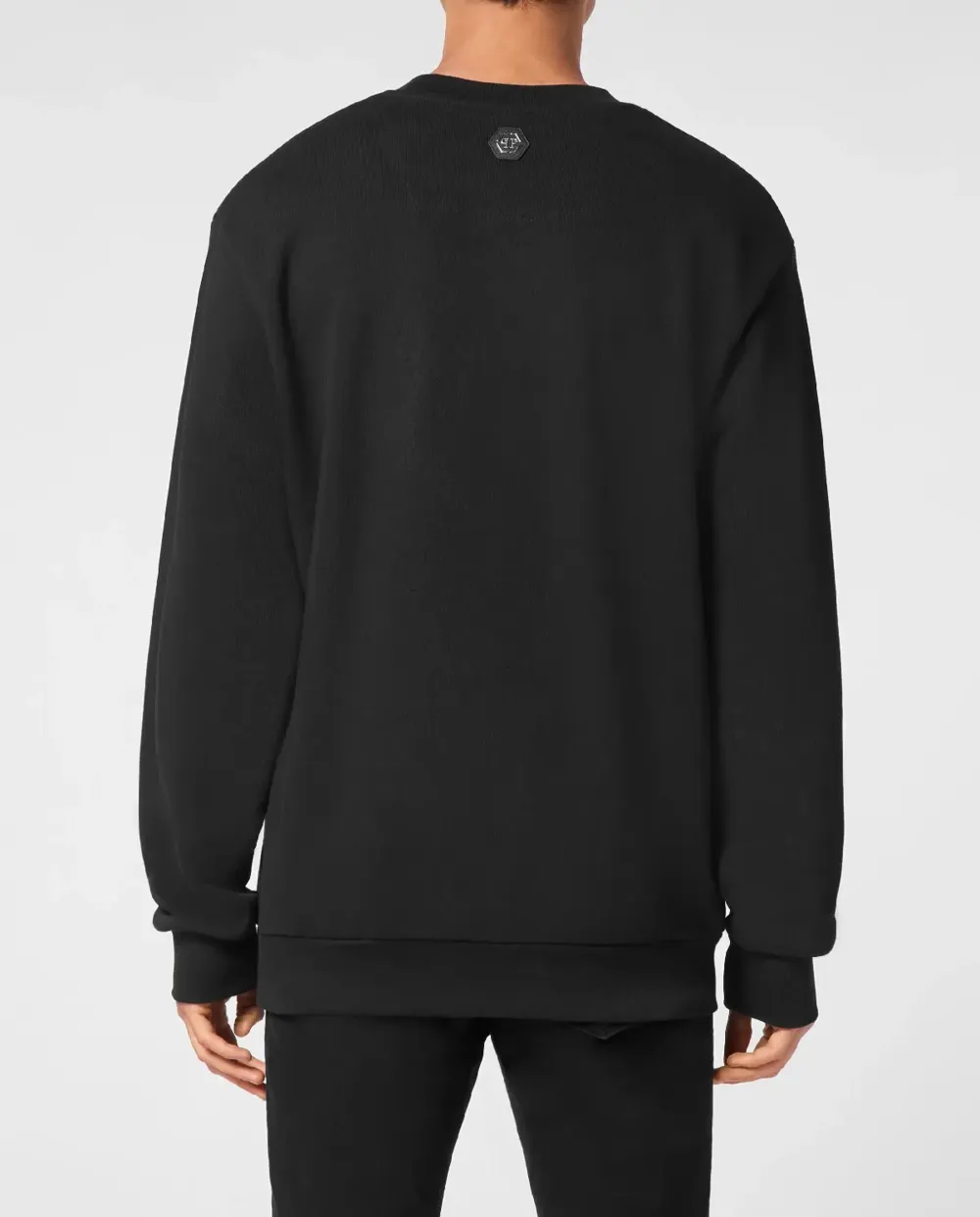 Philipp Plein Katoenen sweater met logo-reliëf Zwart